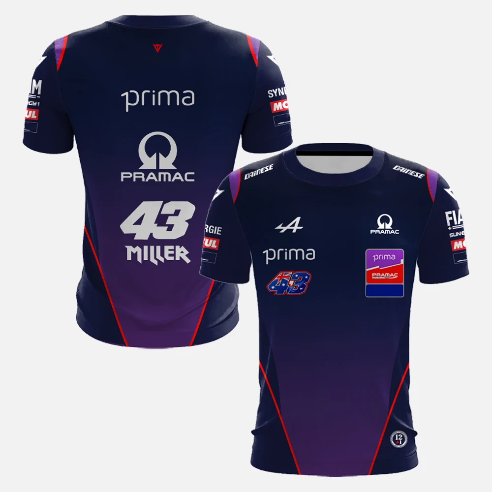 Camiseta 2026 Nueva de Hombre Jack Miller 43 Toprak Razgatlioglu Moto Sports de Secado Rápido, Manga Corta, Casual Diaria, Tallas Grandes