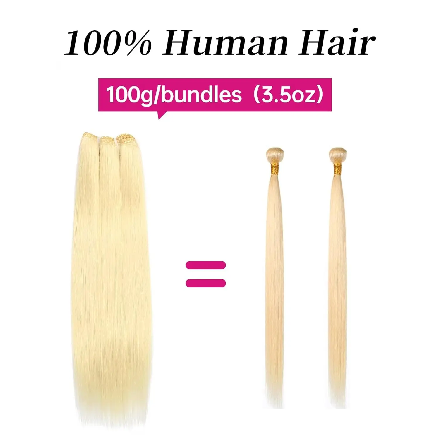 613 حزم شعر بشري أشقر مستقيم 1 قطعة حزم مستقيمة 100% حزم شعر بشري