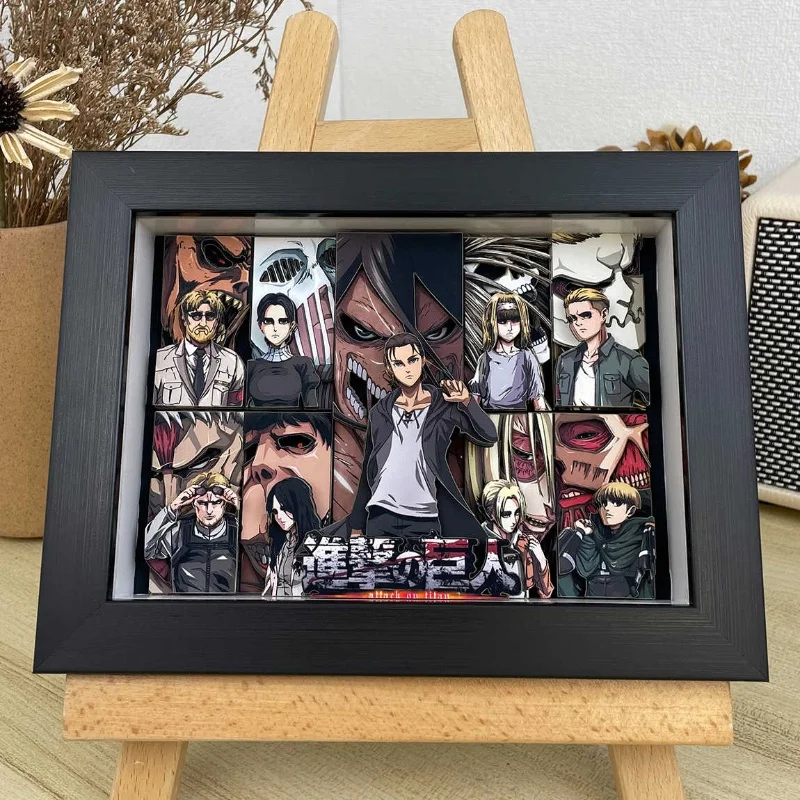 Anime Attack on Titan 3D Art Painting Eren Jaeger Mikasa·Ackerman Cartoon Figure Collect Picture Ornaments Bedroom Decor Gifts