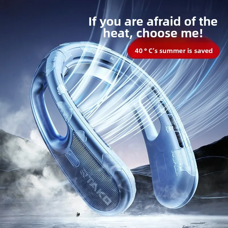 

Новый шейный вентилятор 10000 мА, мини-кондиционер, подвесной шейный вентилятор, портативный USB-безлопастной вентилятор, уличный охлаждающий шейный вентилятор