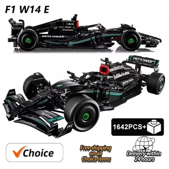 F1 W14 E 기술 호환 42171 1:8 세트, 성능 빌딩 블록, 슈퍼 레이스 자동차 조립 모델 장난감, 남아용 선물, 1642PCs