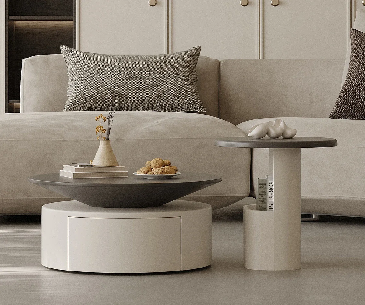 Modern minimalist round coffee table living room household small apartment