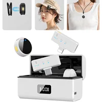 Micrófono inalámbrico Lavalier para teléfono micrófono de solapa magnético profesional con caja de carga reducción de ruido para grabación