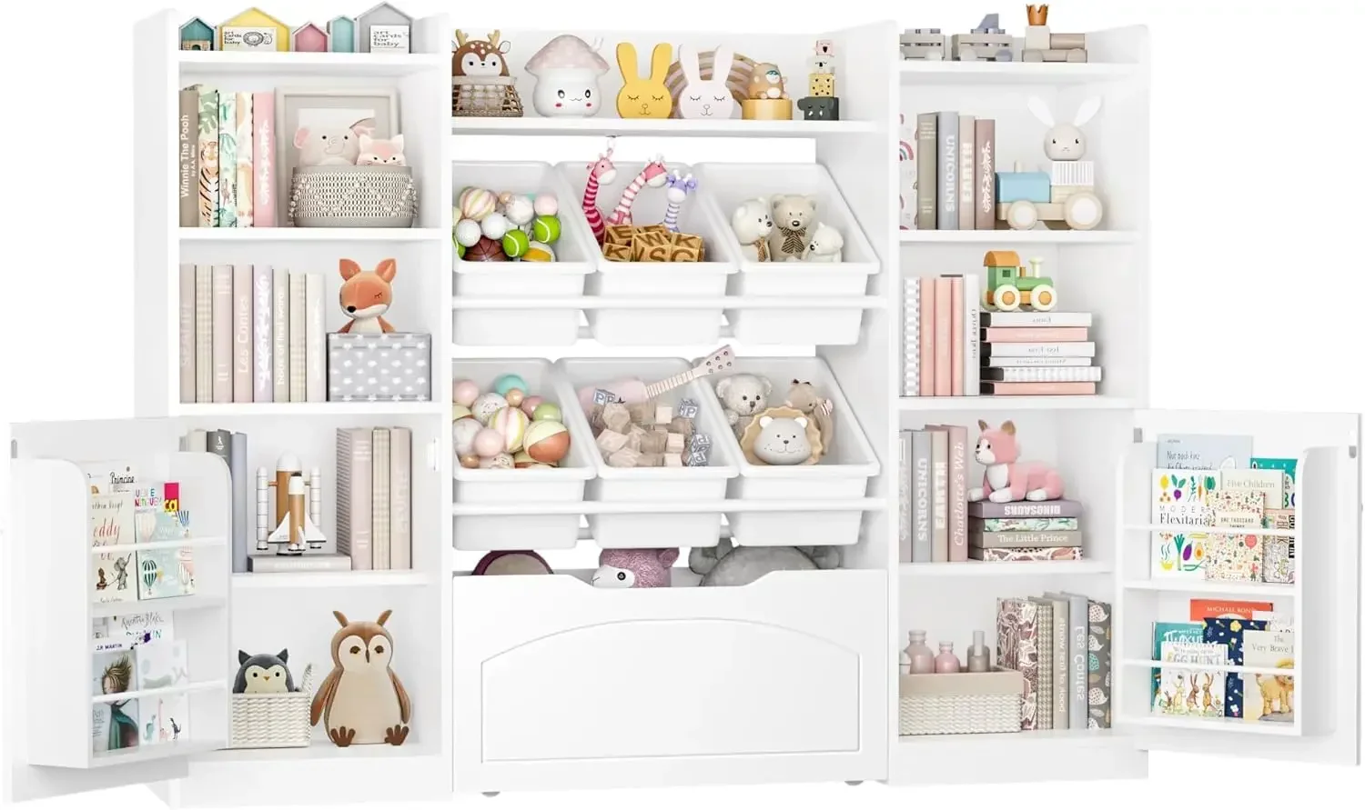 

Бестселлер: Органайзер для игрушек 55 дюймов, детская книжная полка 5-в-1 с выдвижным ящиком и полками для книг за дверцами, органайзер для игрушек