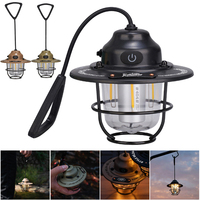 LED Camping Lantern Dimming Emergency Lamp Type C Charging Retro Camping Light Multifunction IPX4 Waterproof for Fishing Camping