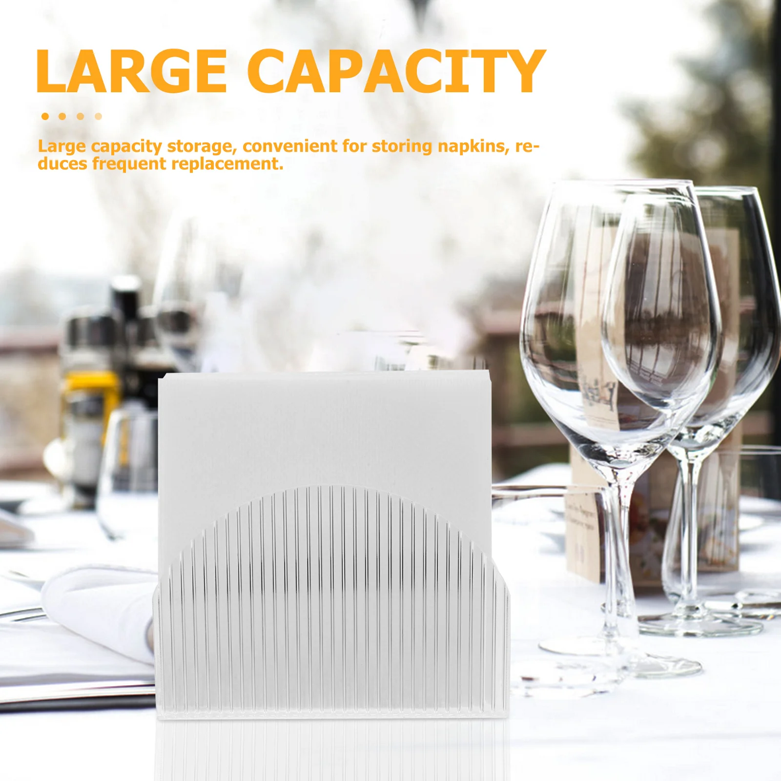 

Transparent Acrylic Napkin Holder Western Restaurant Freestanding Tabletop Tissue Storage Organizer Large Capacity Napkin Stand