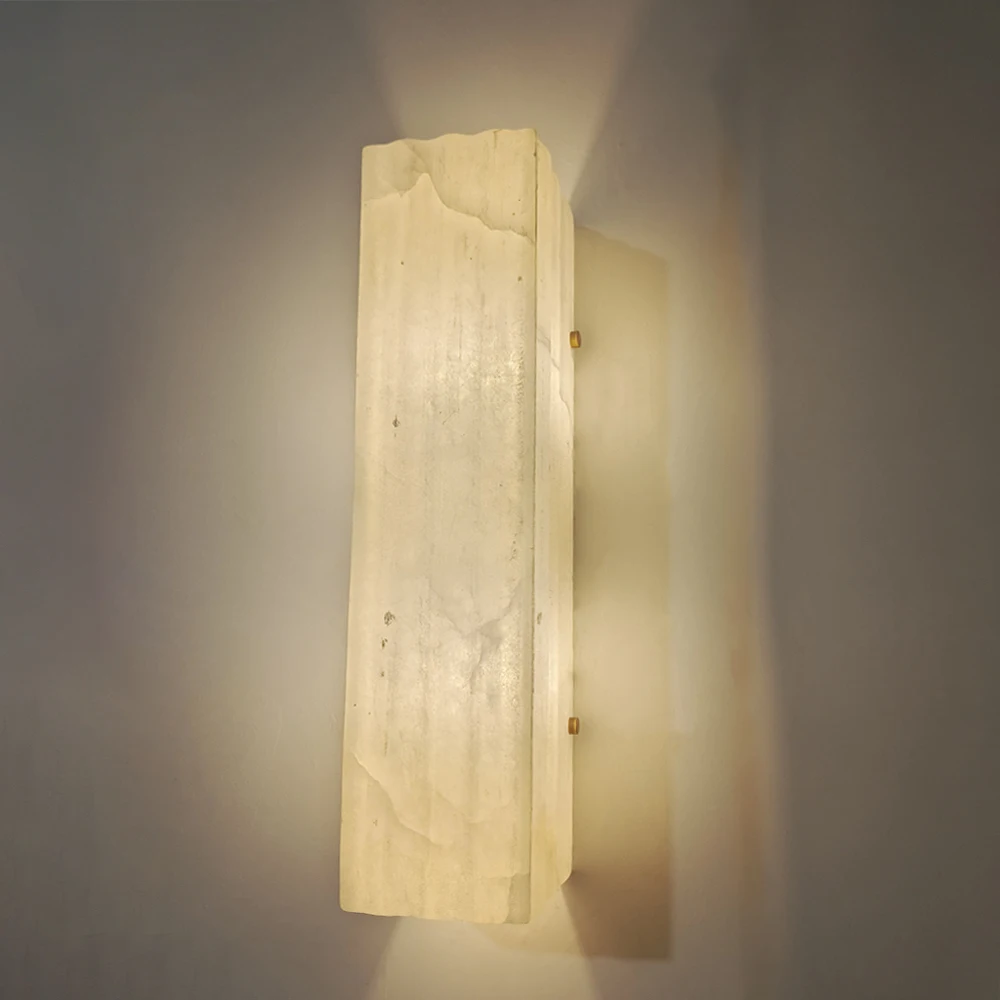 

Art Modern Hotel Indoor Living Room Corridor Decorative Light Sconce Luxury Alabaster Wall Lamp