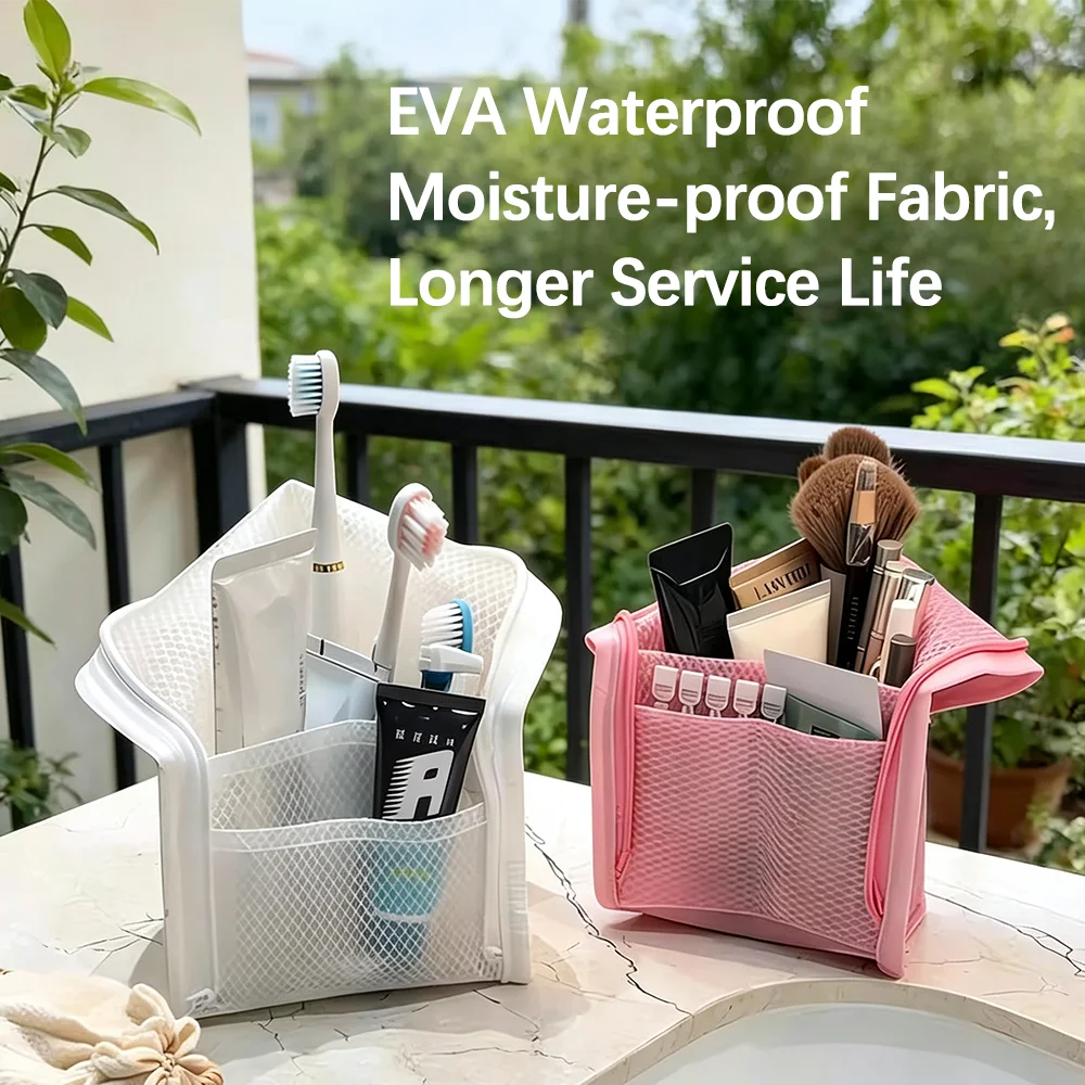 Standing Toiletry Bag, Large Capacity Multifunctional Cosmetic Bag, Portable Travel Wash Bag for Business Trip