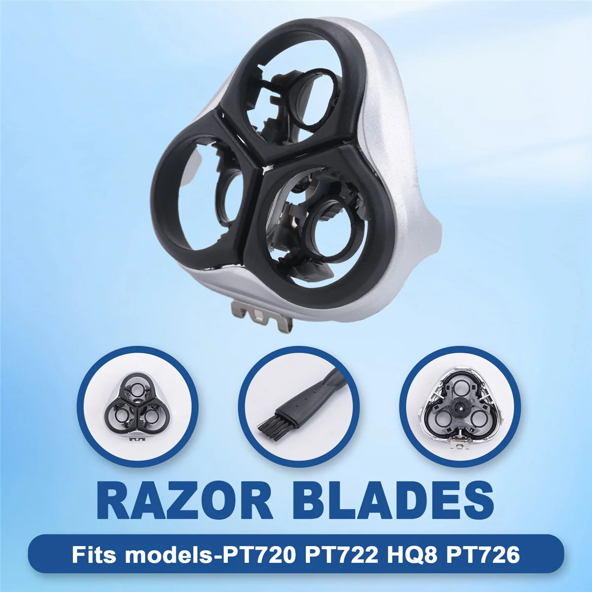 ホット電子シェーバー交換用ヘッドカミソリ/ブレードホルダー、フィリップス PT725 シリーズ HQ8230 HQ8240/927 8250 7800 7810XL 用、グレー