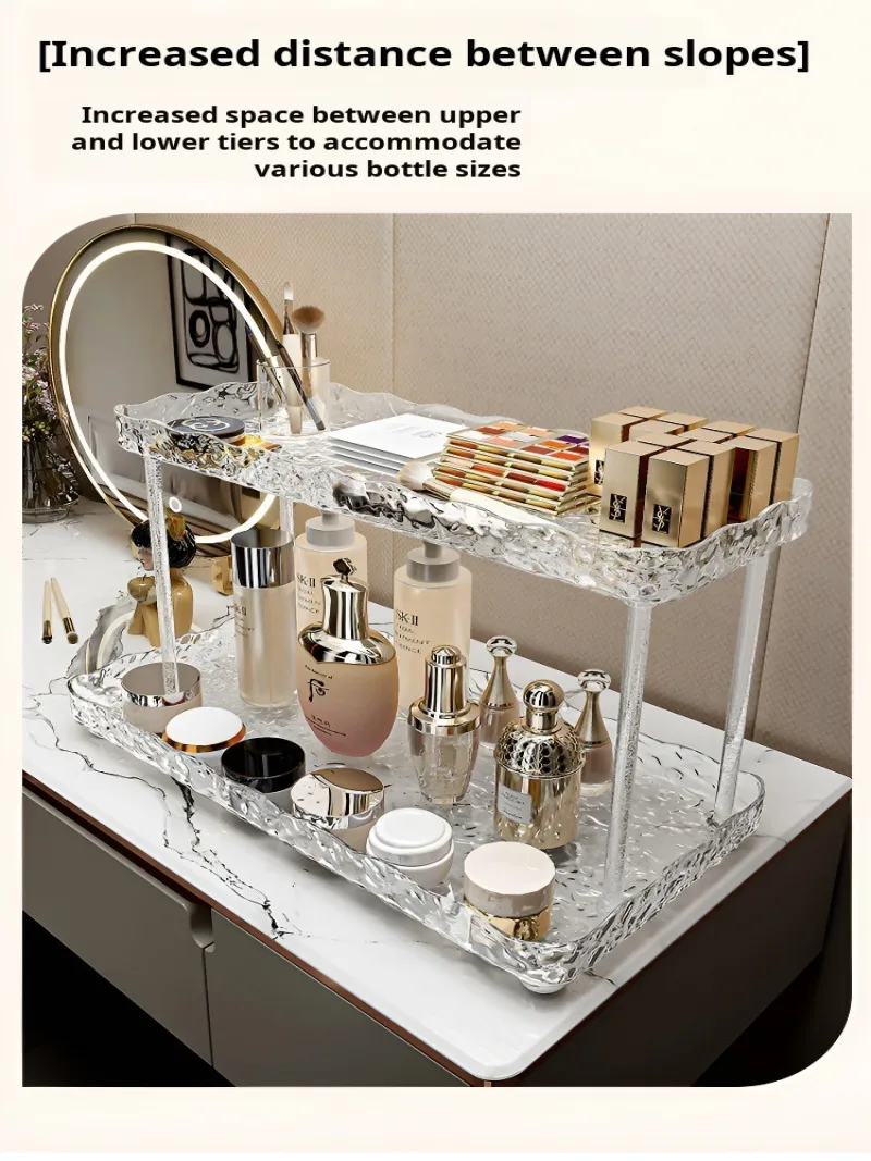 Acrylic glacier pattern doublelayer cosmetics washstand