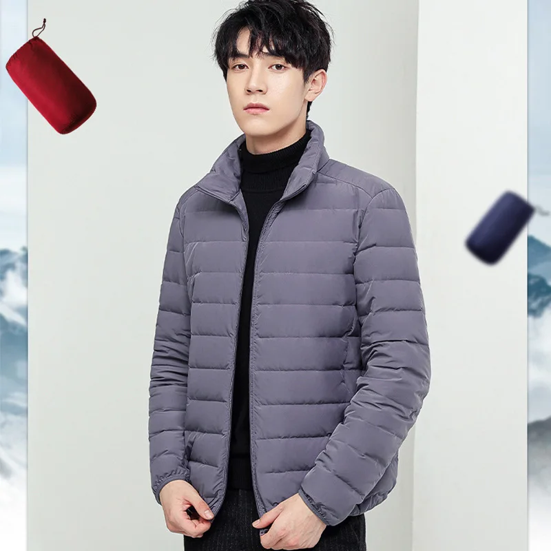 Jongens Eendendons Jas Lichtgewicht Parka Donsjack Oversize Mannen Korte Parka Stand Kraag Winter Kleding Puffy Windbreaker Xxxl