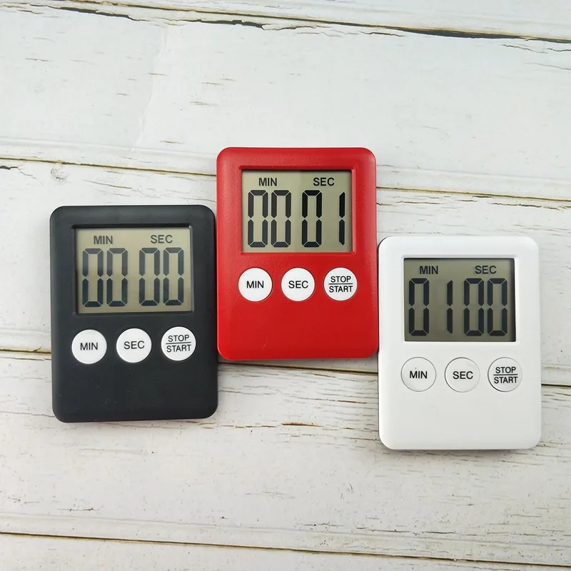 LCD شاشة ديجيتال الملونة الحد الأدنى الموقت المطبخ مكتب الطالب مع ساعة توقيت صغيرة متعددة الوظائف ساعة تنبيه الديكور