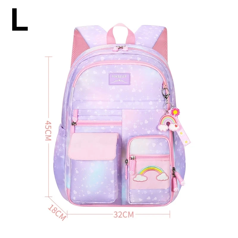 Mochila escolar para niñas, morral escolar de princesa, 2 unidades