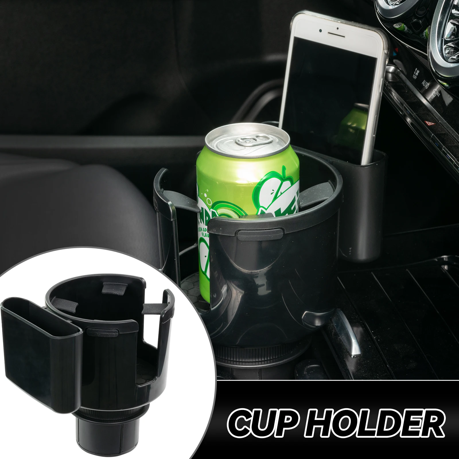 Universal Multifunction 2in1 Car Drinking Water Bottle Holder Cup Holder Expander Adapter For Sunglasses Phone Organizer Storage