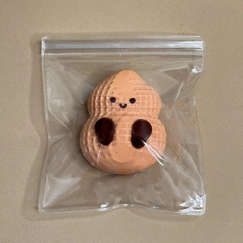 1-teiliges Happy Kneif-Erdnuss-Spielzeug aus lebensmittelechtem Silikon, handgefertigt, Taba, weicher Klebstoff, langsames Rebound-Quetschspielzeug