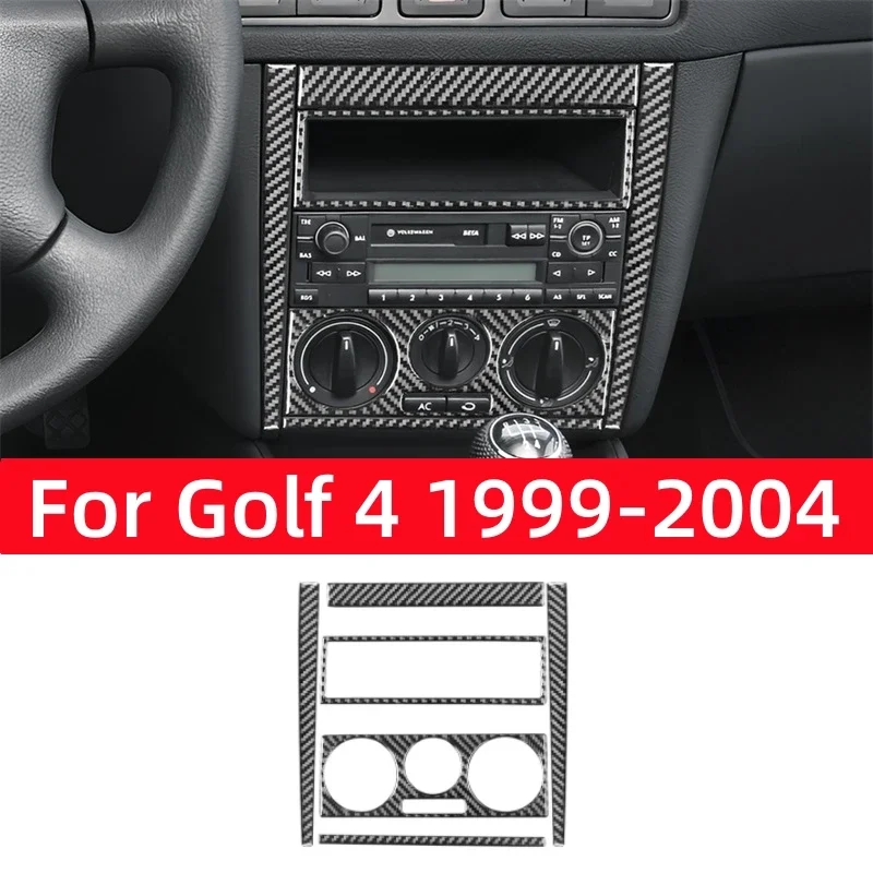 

Для VW Golf 4 Jetta Bora MK4 R32 GTI 1999-2004 Аксессуары из углеродного волокна Интерьер автомобиля Центральное управление AC CD Ручка Панель Накладка