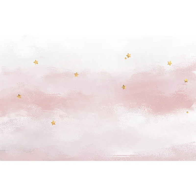 Wind warm pink star background wallpaper cartoon children's room wallpaper girl bedroom light luxury decorative wall covering