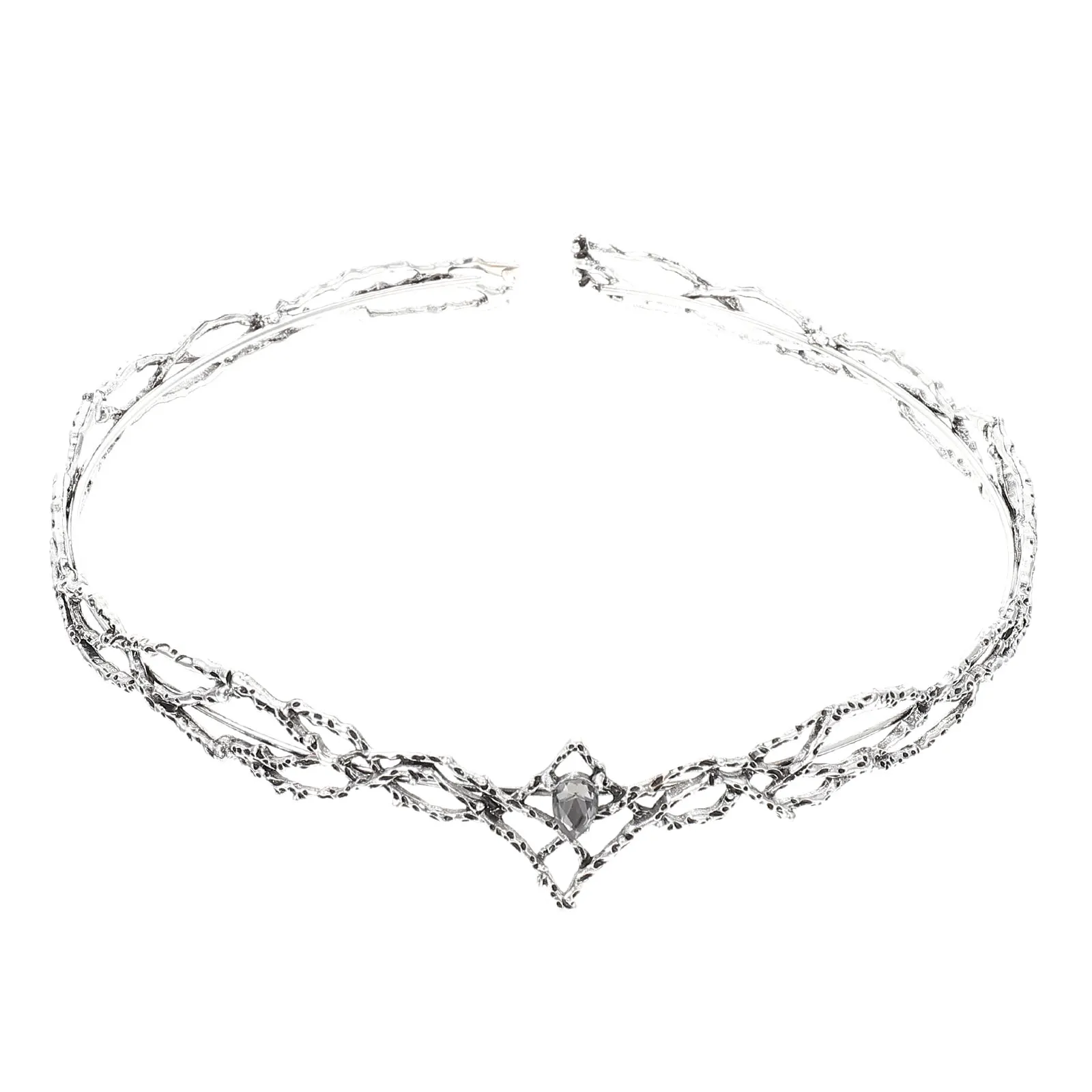 

Vintage Crown Headdress Male Decor Zircon Headband Hair Jewelry Party Accessories Non Allergic Anti Rust Cosplay Halloween