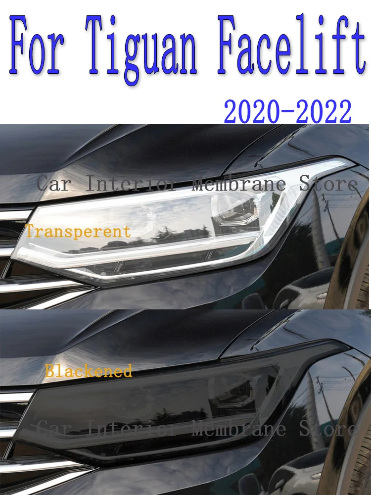 For Tiguan Facelift 2020 2021 2022 Car Exterior Headlight Anti-scratch Front Lamp Tint TPU Protective Film Repair Accessories