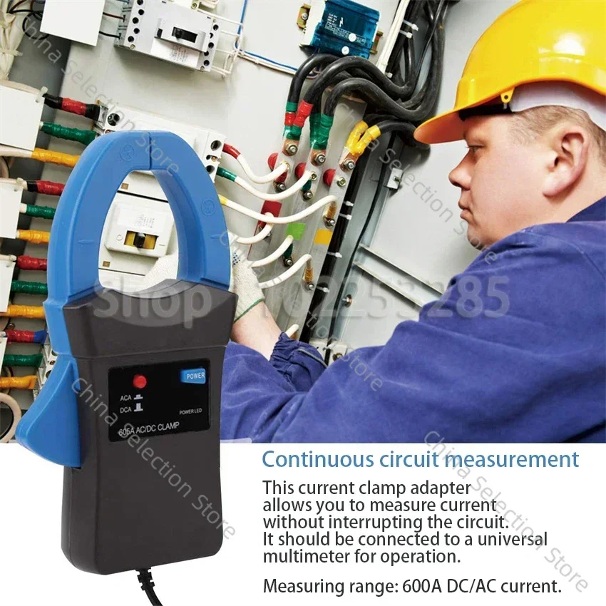 Clamp Meter BT-605A AC/DC 600A Clamp-on Current Probe Amp Adapter Perfect for Work with Digital Multimeters