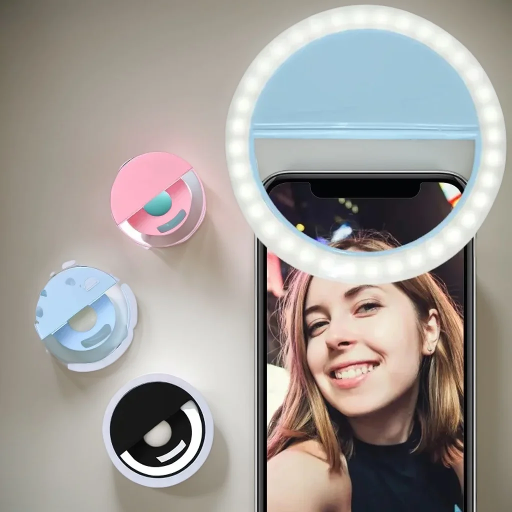 

USB Phone Camera Light - Adjustable Brightness Fill Light Portable Rechargeable Selfie Ring