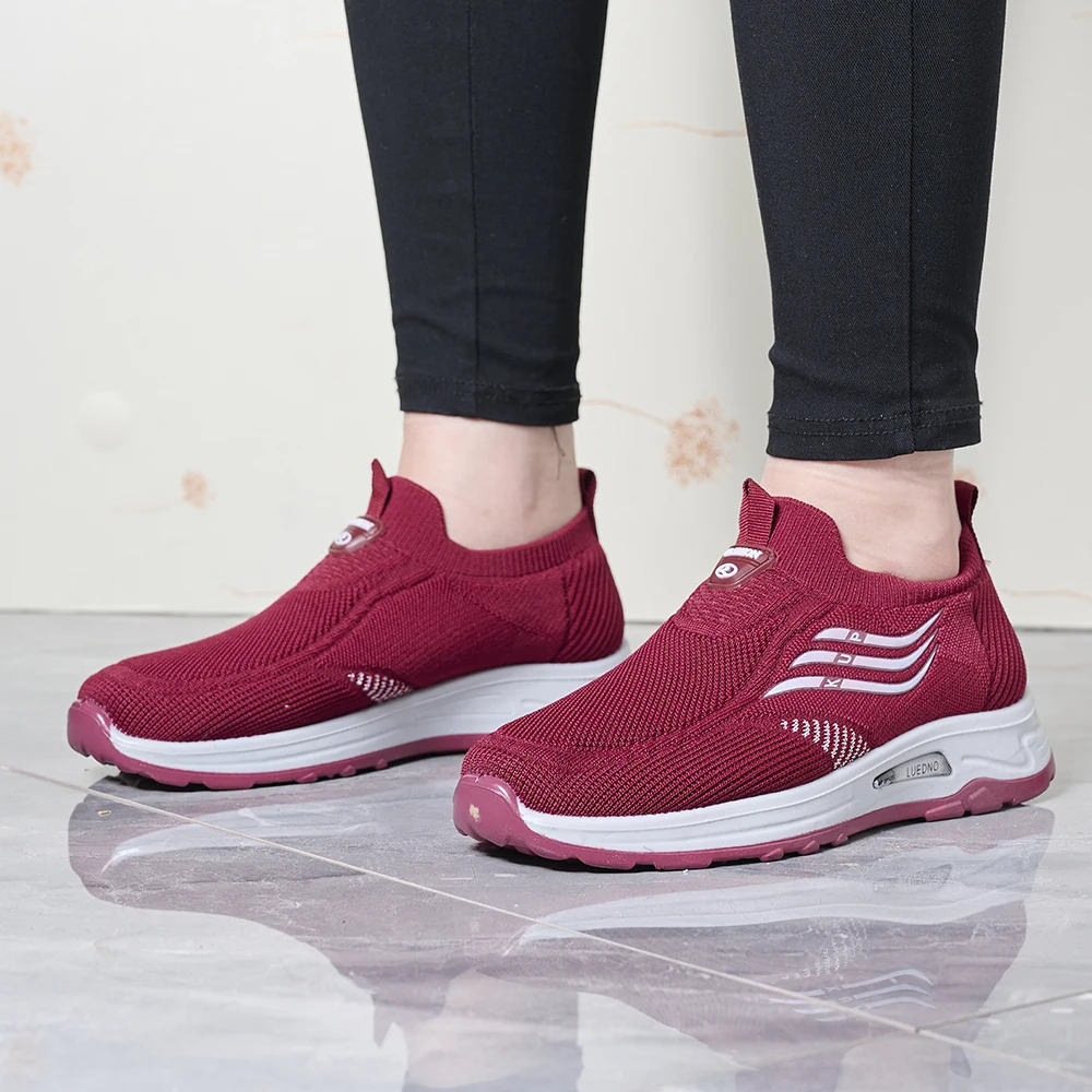 

2025 модная повседневная женская обувь, женские кроссовки, весенние сетчатые дышащие женские спортивные туфли без шнуровки, теннисные кроссовки