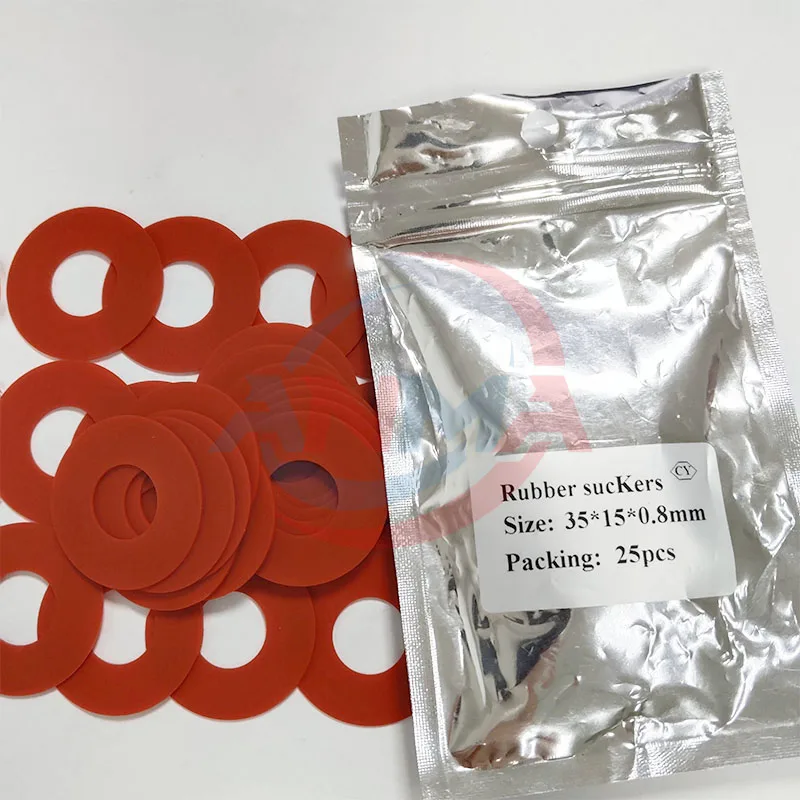 New 25pcs/1bag Red Rubber Sucker 32x10x1mm 35x15x0.8mm 38x13x0.5mm Offset Printing Machinery Spare Parts Rubber Sucker
