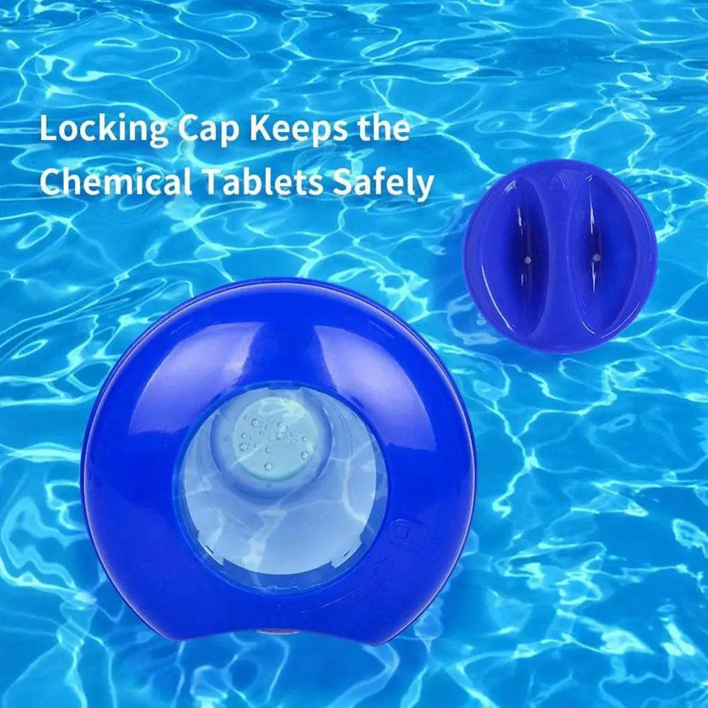 Swimming Pool Floating Chlorine Dispenser Pill Disinfect With Thermometer Chemical Dispenser With Adjustable Vents