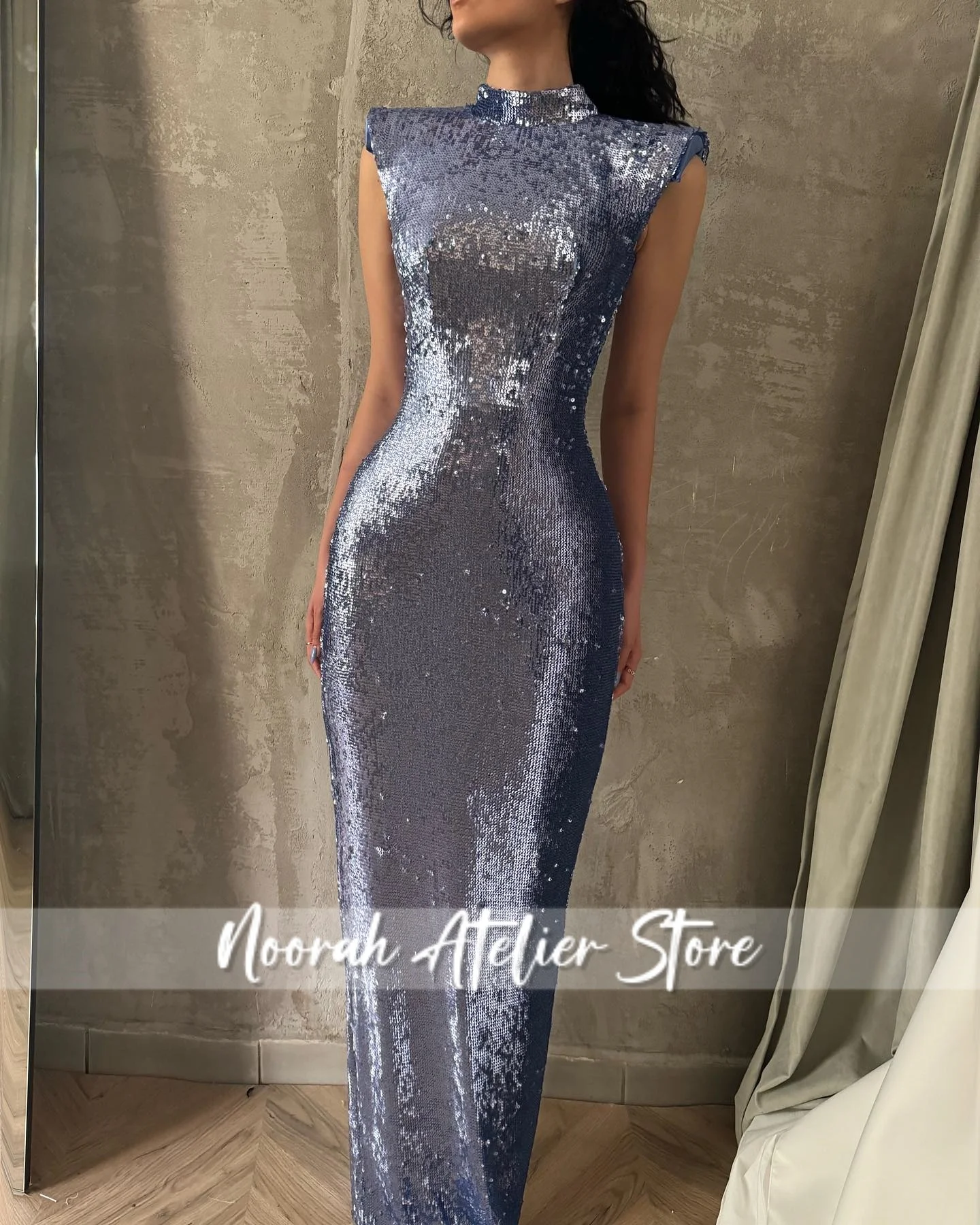 فساتين سهرة فاخرة باللون الأزرق H N المملكة العربية السعودية 2025 بأكمام قابلة للانفصال فساتين زفاف Fساتين فستان رسمي مخصص