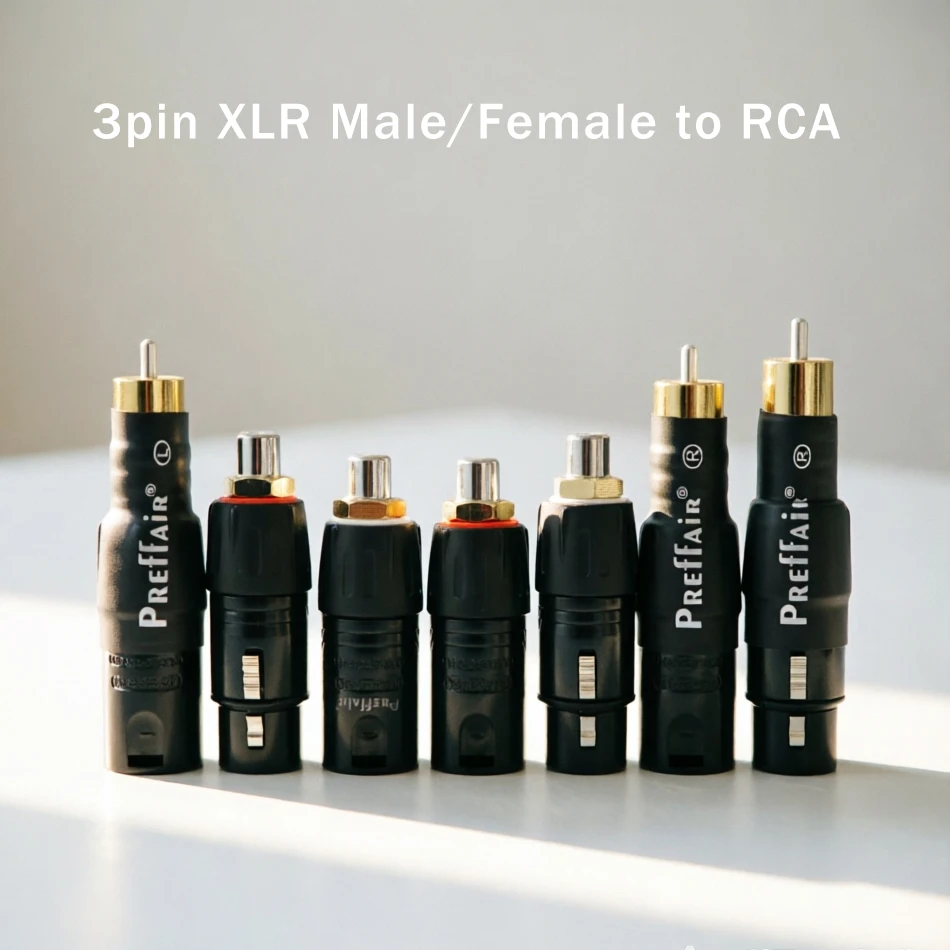 3pin XLR Male/Female to RCA Male plug Adapter Audiophile grade Balanced HIFI Audio Connector Stereo plug