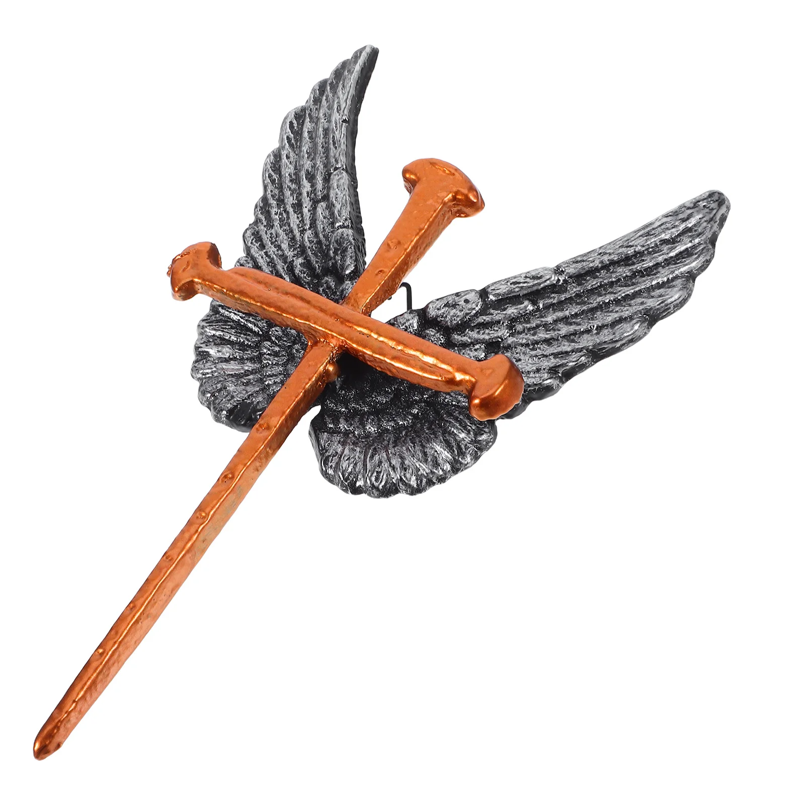 

Handcrafted Metal Cross with Wings Wall Hanging Decor for Religious Ceremonies Spiritual Mindfulness Altar Church Decoration