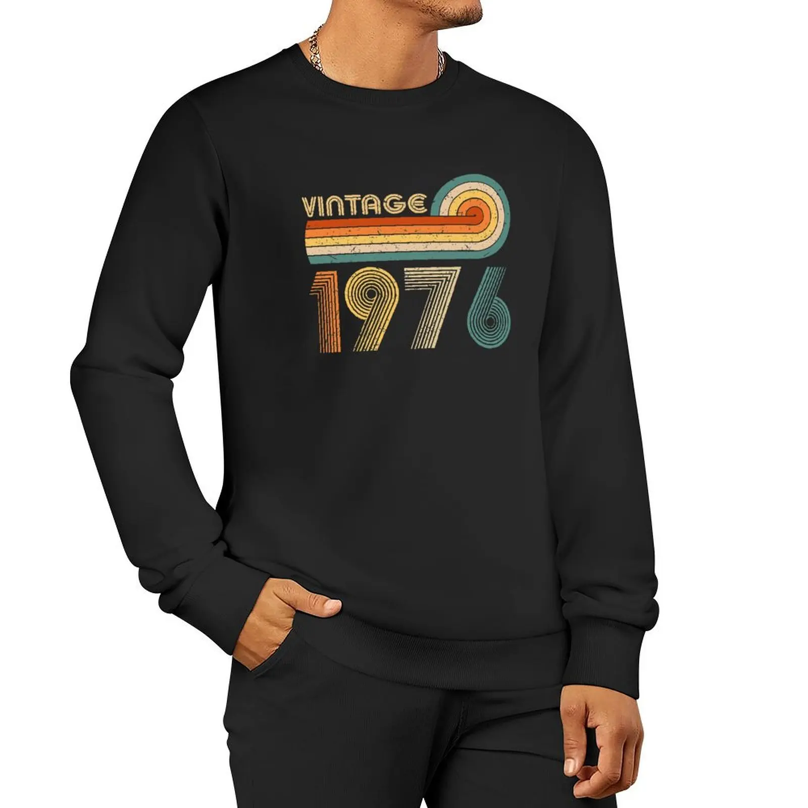 Vintage 1976 Pullover Hoodie blouse streetwear men men's clothes sweatshirt men