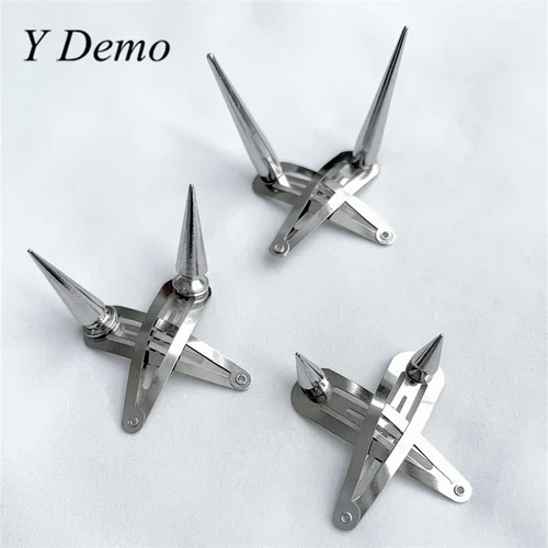 Horquilla de chispas de aleación Punk para mujer, cuerno galvanizado, accesorio para el cabello, 1 par