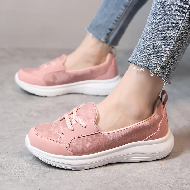 Women Casual Shoes Fashion Breathable Walking Mesh Flat Shoes Sneakers Women 2024 new Vulcanized Shoes Pink Female Footwear