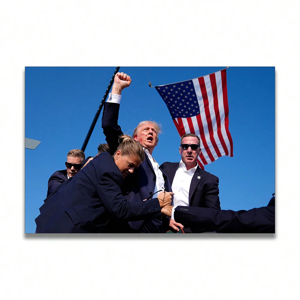 1 Pc, Unframe Canvas Print Painting, Trump Was Assassinated During A Speech, Room Home Decoration Stuff, Wall Art Poster