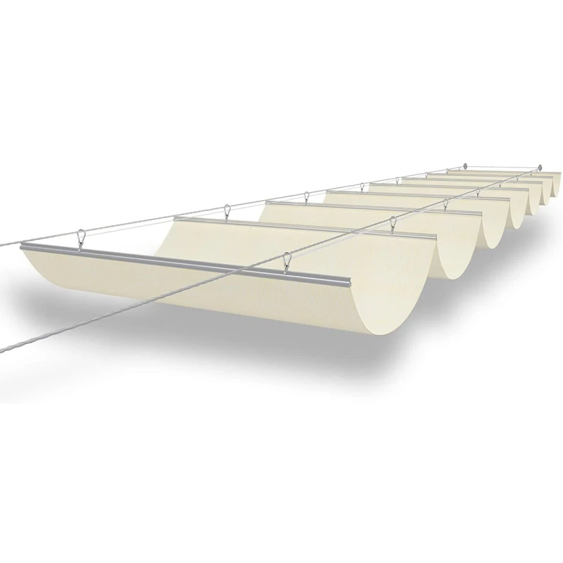 NONE Anti-UV-Teleskop wellen netz HDPE-Stoff Pergola versenkbare Welle Sonnenschutz Netz Terrasse Baldachin Garten Schwimmbad Sonnenschutz 5