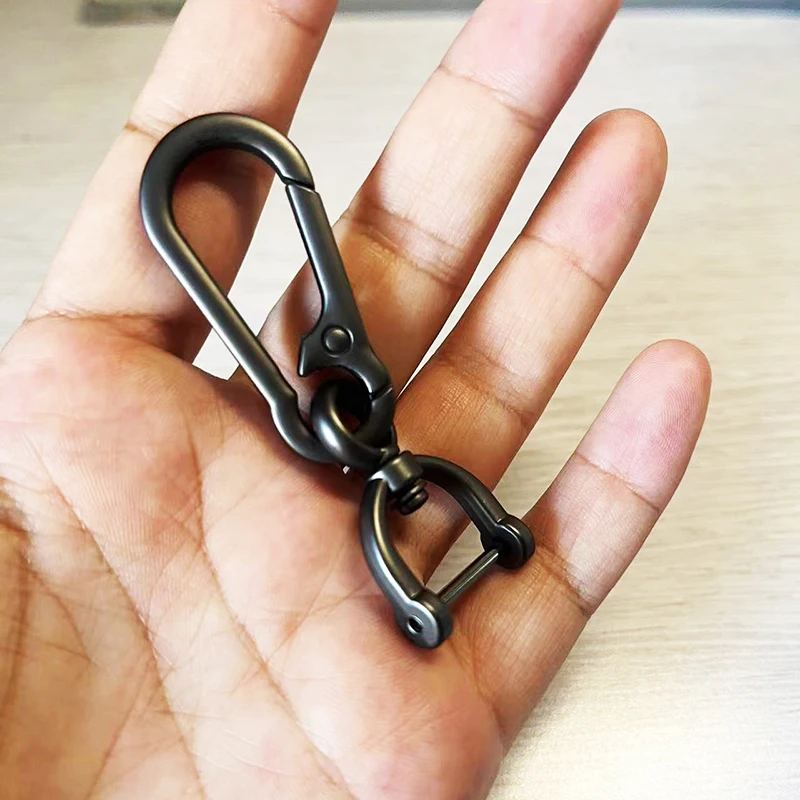 Car Keychain Simple Strong Carabiner Shape Keyring Climbing Hook Key Stainless Steel Man Unisex Gift Auto Interior