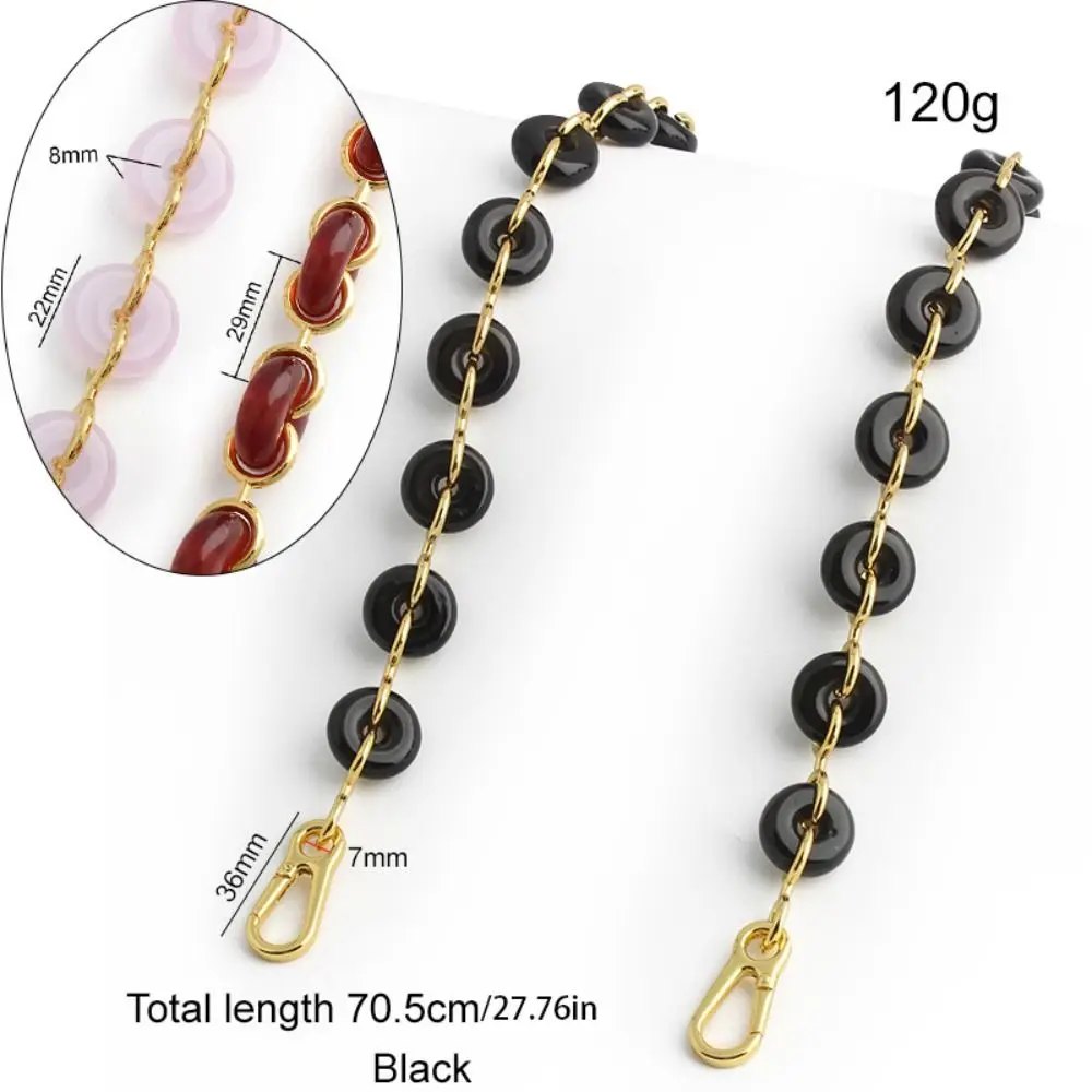 Bolso de cadena de Donut, correa de hombro de repuesto, cadena cruzada de resina acrílica, extensor de bolso de hombro, cadena decorativa
