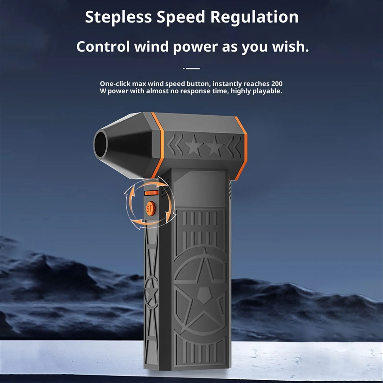 Portable Dust Remover Rechargeable Electric Leaf Blowing Tool High-Powered Turbine Blower for Car Windshield Defrost