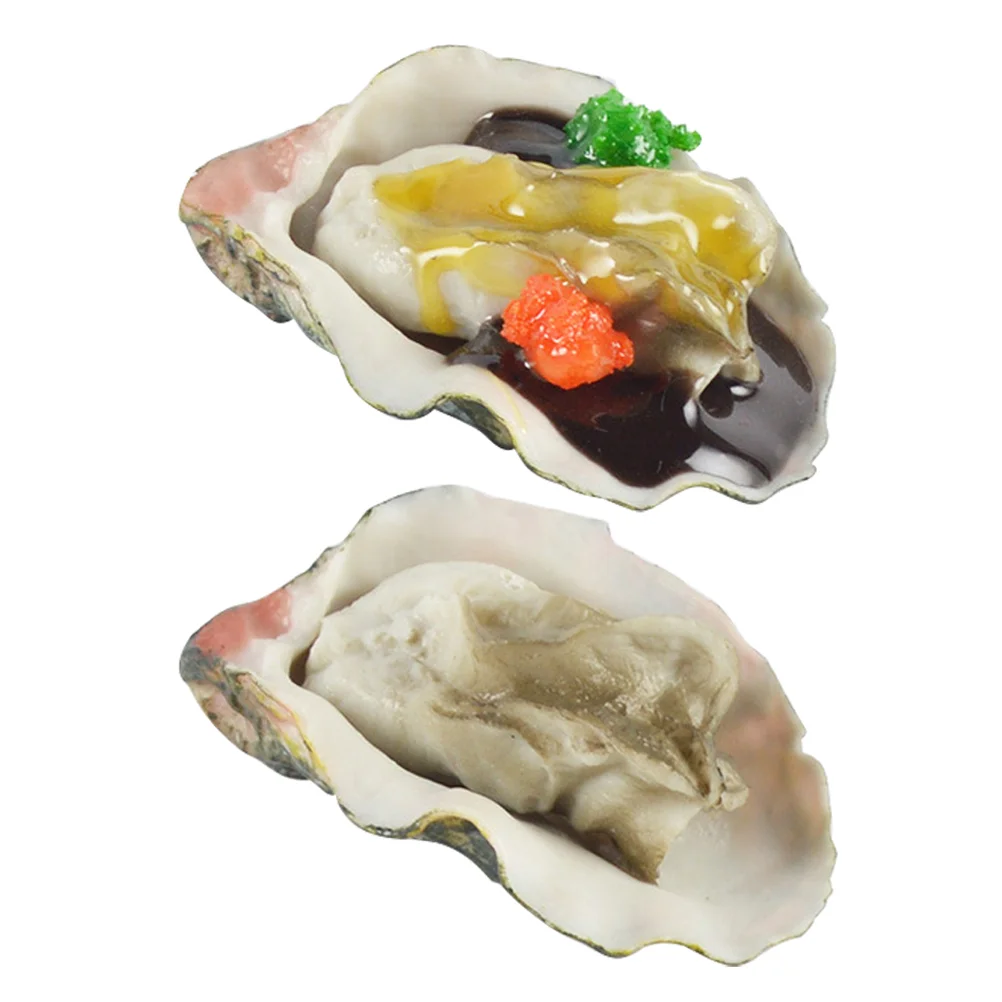 

2 Pcs Simulated Oysters Simulation Food Model Pretend Toy Minced Garlic Vivid Toys Pvc Play Kitchen Accessories