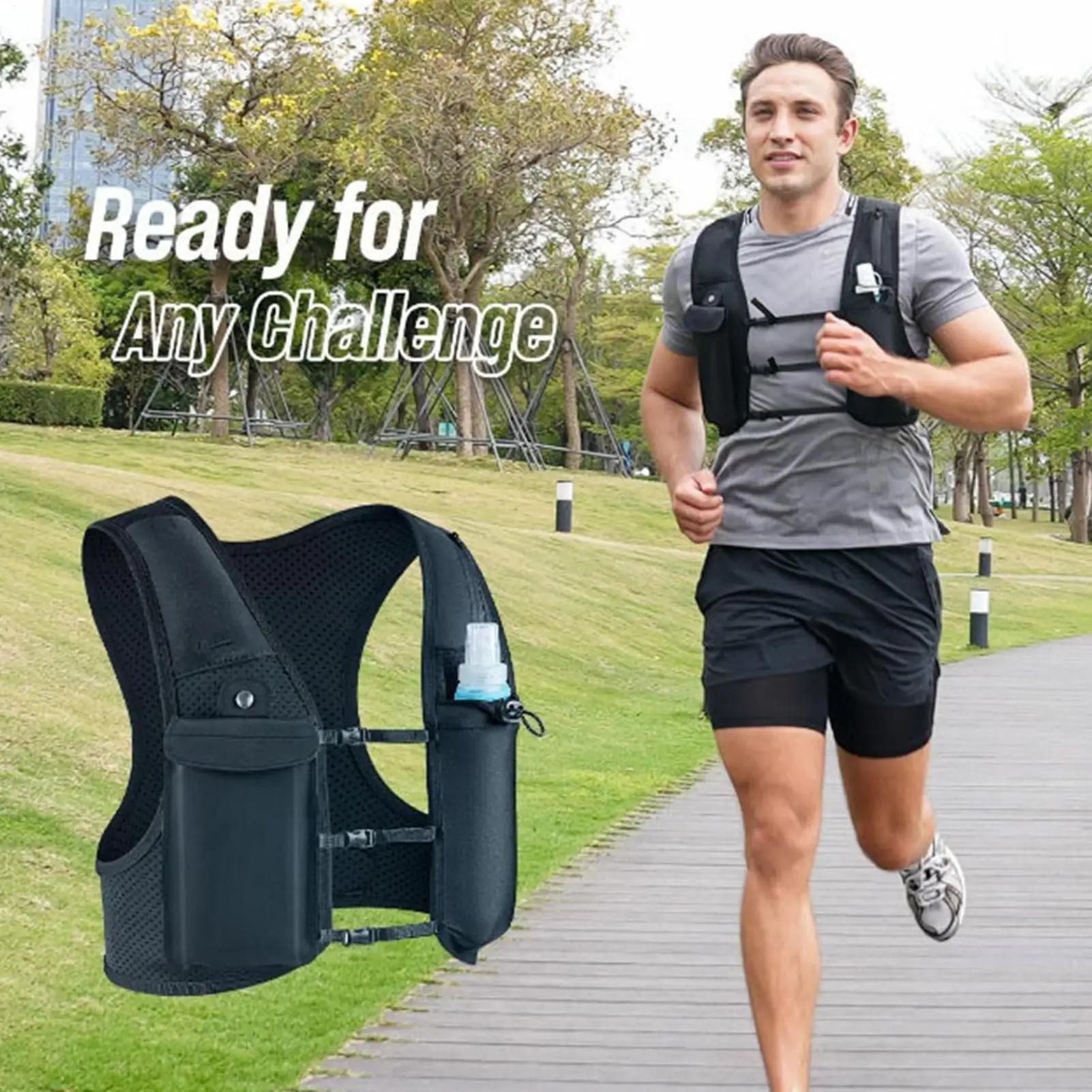 Running Gear Reflective - Laufweste Reflektierender Hydrationsrucksack mit 500ml Softflasche