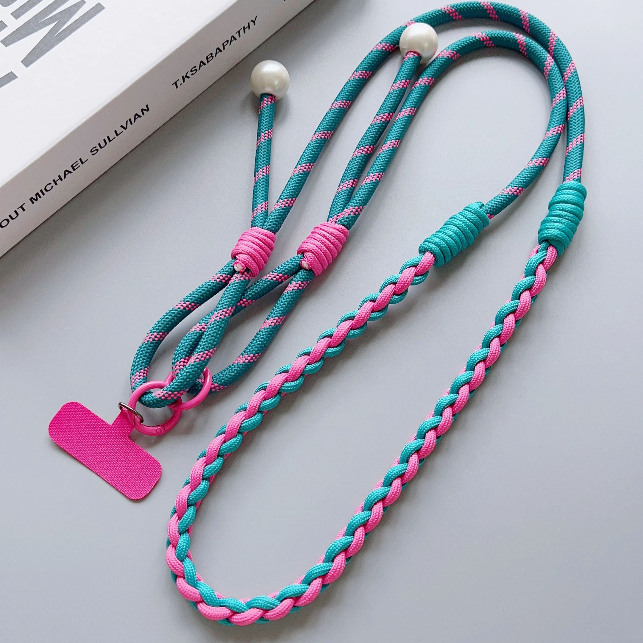 

Высококачественный креативный ремешок для мобильного телефона «два в одном», регулируемый длинный ремешок с диагональным жемчугом, многофункциональный ремешок с защитой от потери