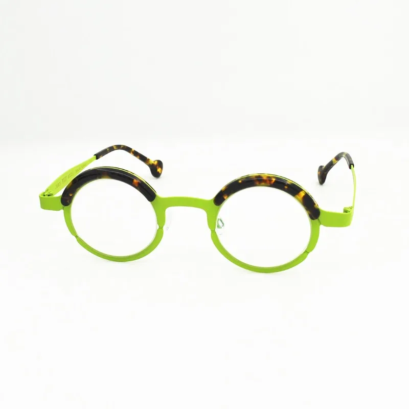 Individuality Trend Japan-Korea Tail Simple Titanium Ultra Light Frame Irregular Fluorescent Green Design Stands Out