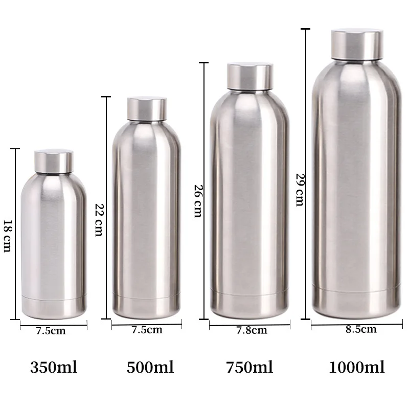 New Stainless Steel 500ml Small Mouth Bottle Outdoor Sports Car Portable Thermos Cup Cold Water Bottle