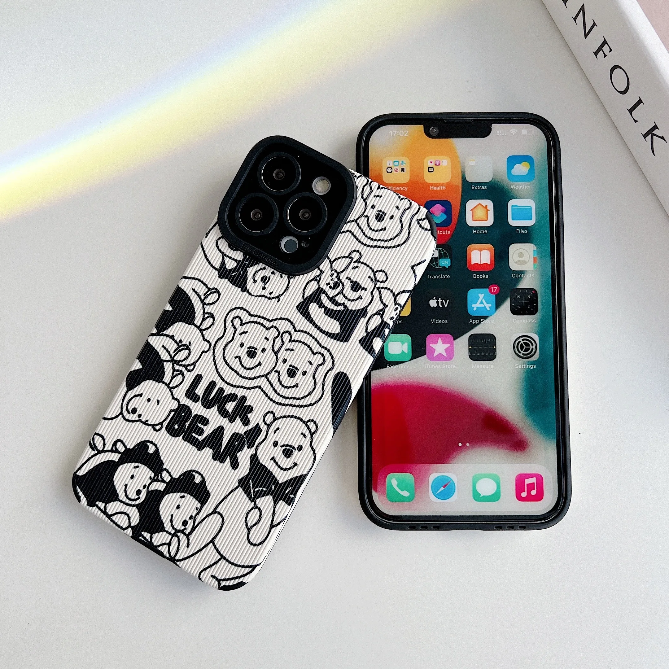 Cartoo Disney Sketch Pooh Bear Pattern Case For iPhone 7 8 Plus X XR XS Max 11 12 13 14 Pro Max Fashion Soft TPU Lens Full Cover