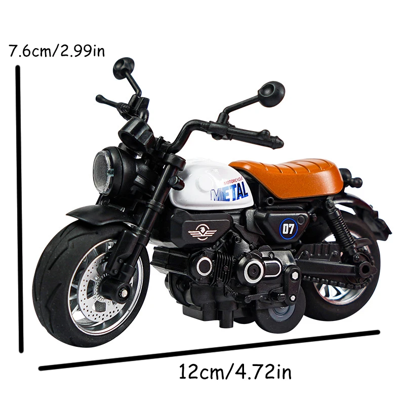 لعبة مجسمة للدراجة النارية 1:12، سيارة لعبة أطفال قابلة للسحب، هدية تزيين المنزل لعيد الميلاد وأعياد الميلاد #5