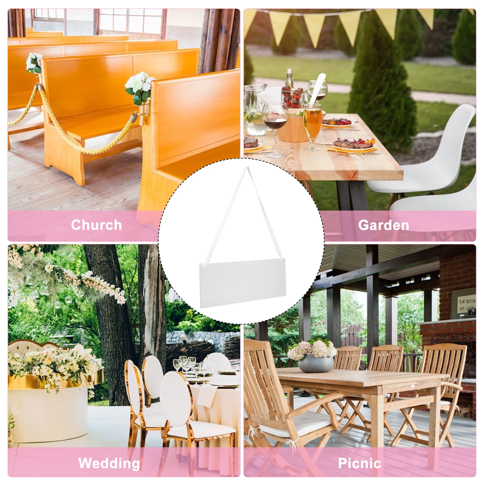 

6pcs Chair Reserved Signs Acrylic Hanging Wedding Decoration Seat Markers For Party Business Events Formal Gatherings