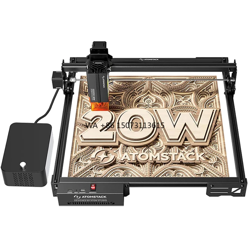 

ATOMSTACK 20W Laser Engraving Machine A20 PRO V2 Cutter with F60 60/min Air Pump High Precision Engraver for Personalised Gifts