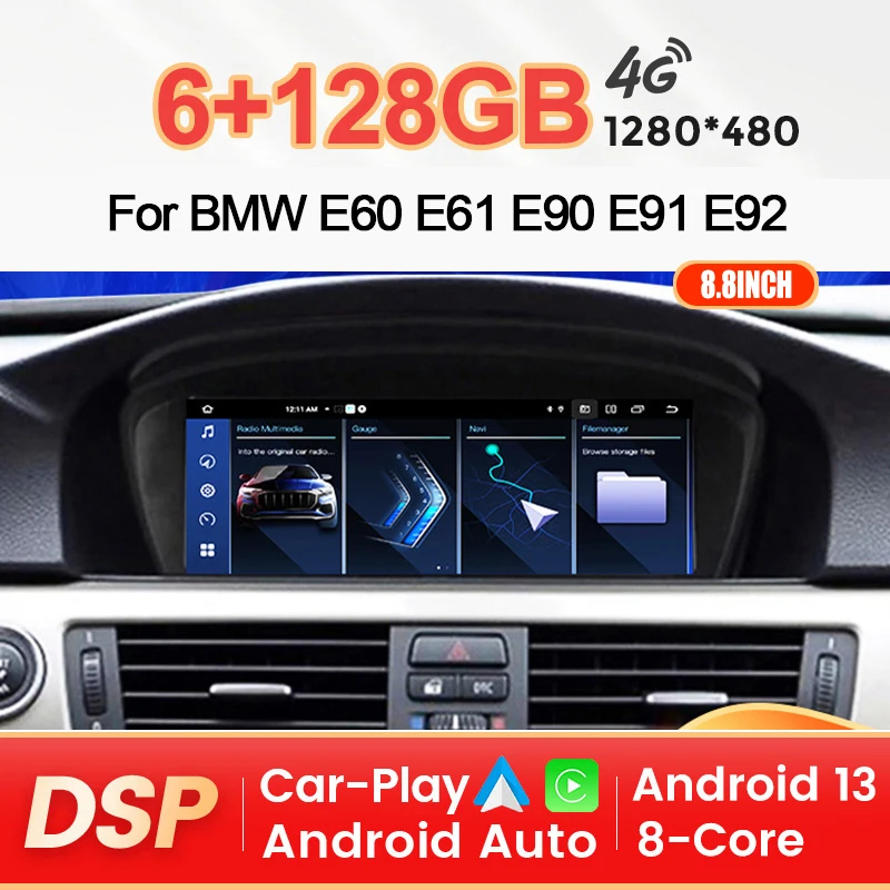 Android All in one For BMW 5 Series bmw e60 E61 E63 E64 bmw e90 E91 E92 E93 Car Radio Multimedia Player For Carplay Android Auto