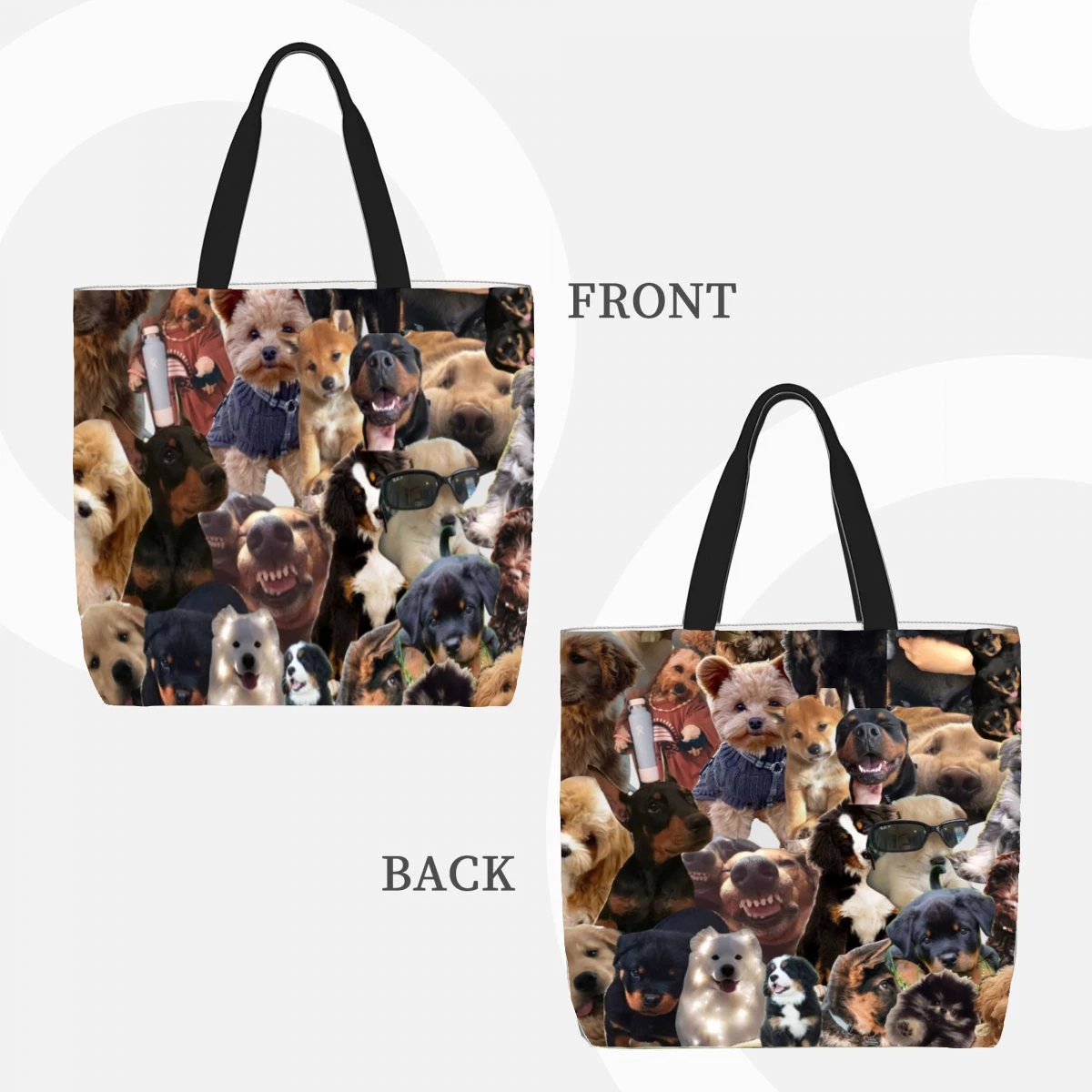 cat funny animal Handbag Printed Travel Shoulder Bag Large Capacity Women\'s Shopping Bags Strap Casual Fashion Canvas Strap